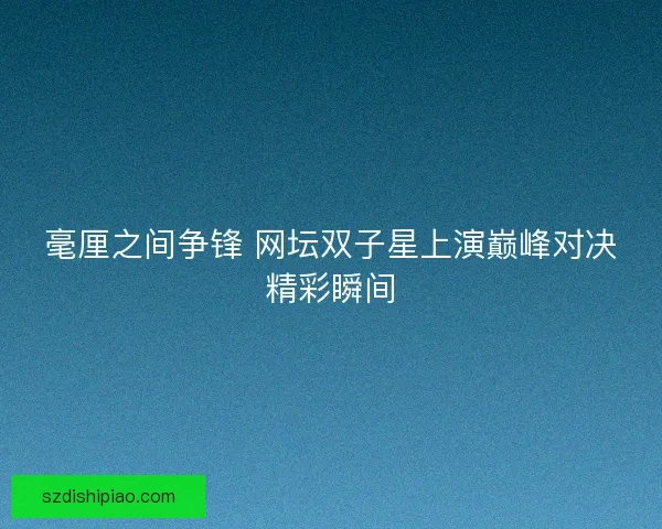 毫厘之间争锋 网坛双子星上演巅峰对决精彩瞬间